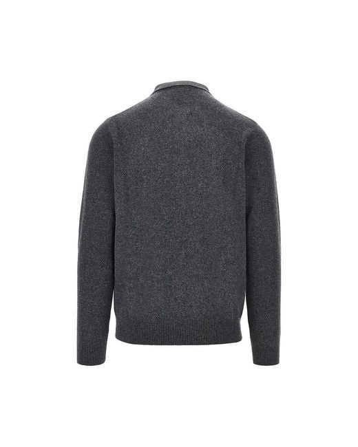 Daniele Fiesoli Gray Upcycled Cashmere Polo Sweater for men