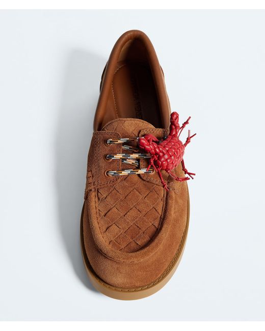 Bottega Veneta Brown Pier Boat Shoes for men