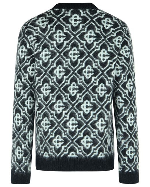 Casablanca Black Mohair Blend Monogrammed Sweater for men