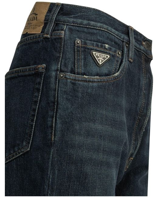 Prada Blue Straight-Leg Jeans