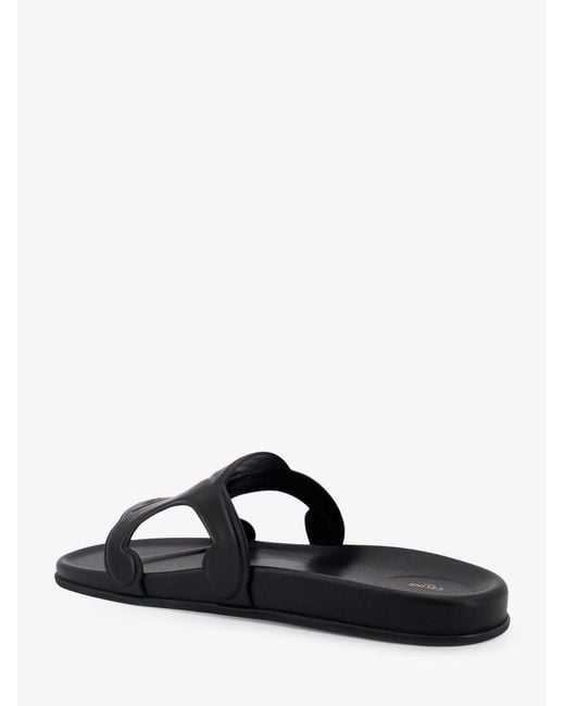 Céline Black Triomphe Leather Sandals for men