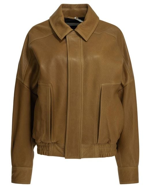 Nour Hammour Brown "Dalma" Leather Jacket