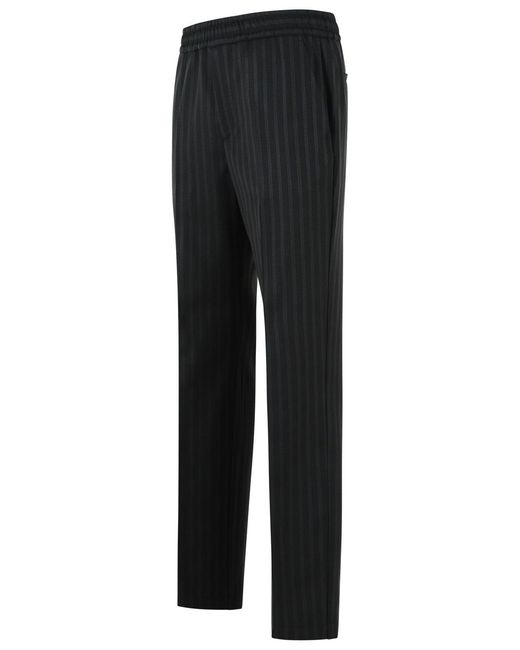 Versace Black Jacquard Wool Pants for men