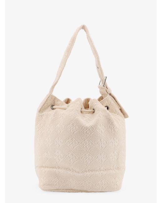 Tory Burch Natural T Monogram Terry Canvas Bucket Bag