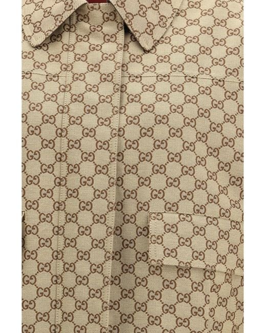 Gucci Natural Gg Canvas Bomber Jacket