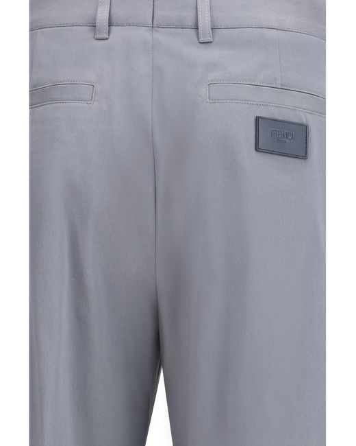 Fendi Gray New Rich Pants for men