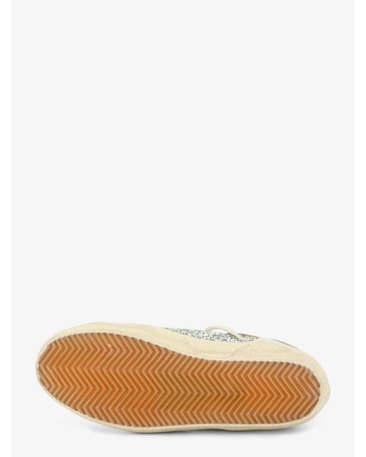 Golden Goose Deluxe Brand Natural Deluxe Brand Superstar Leather Sneakers With All-Over Glitter Pattern