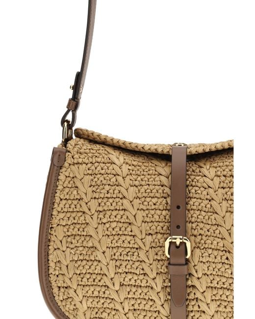 Etro White Raffia Crochet Pony Shoulder Bag