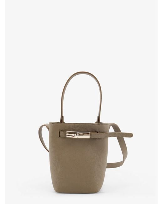 Longchamp Natural Le Smart Leather Bucket Bag