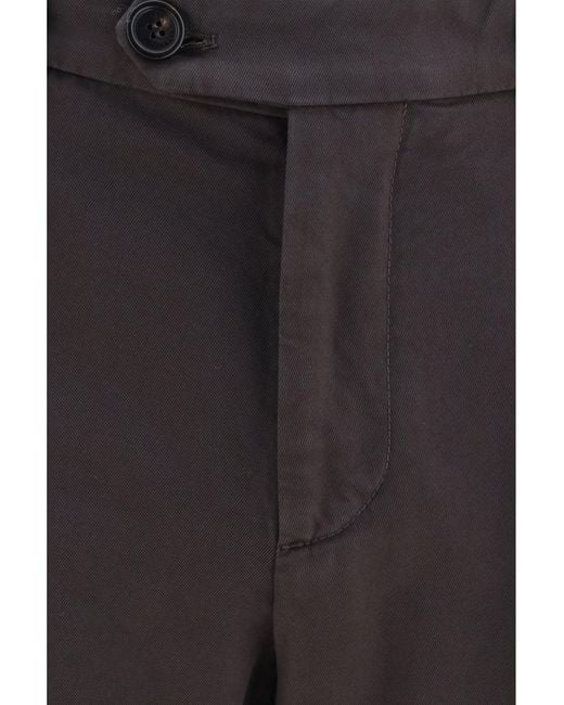 Brunello Cucinelli Brown Dyed Cotton Pants for men