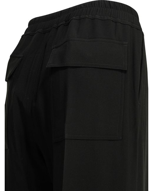 Rick Owens Black "Dietrich Drawstring" Parachute Pants