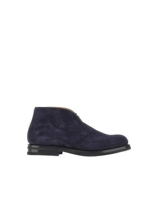 Church's Blue 'Ryder 3' Suede Leather High-Laced Boots for men