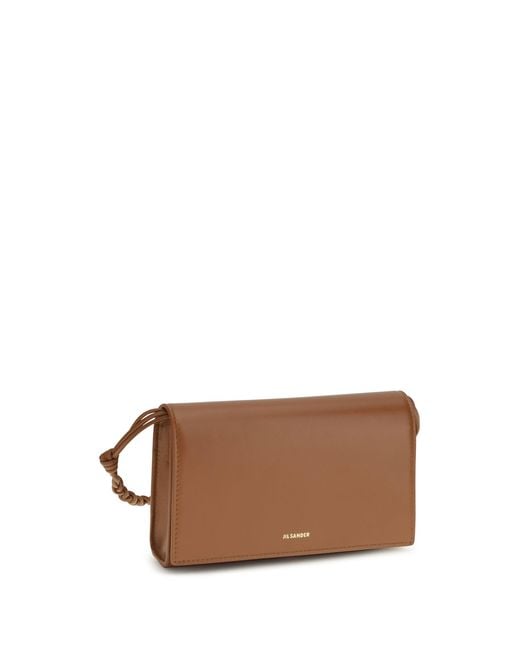 Jil Sander Brown Wallet Tangle Calf Leather