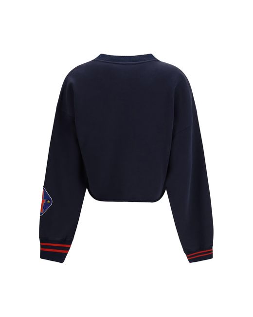 Off-White c/o Virgil Abloh Blue Royal Patch Cropped Sweatshirt