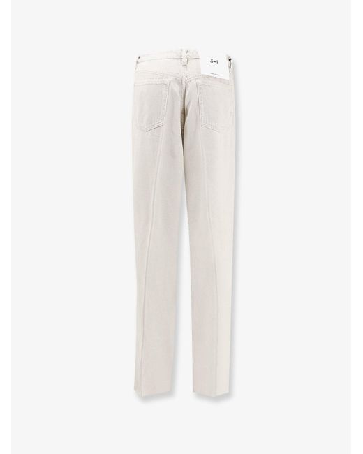 3x1 White Flip Denim Trousers