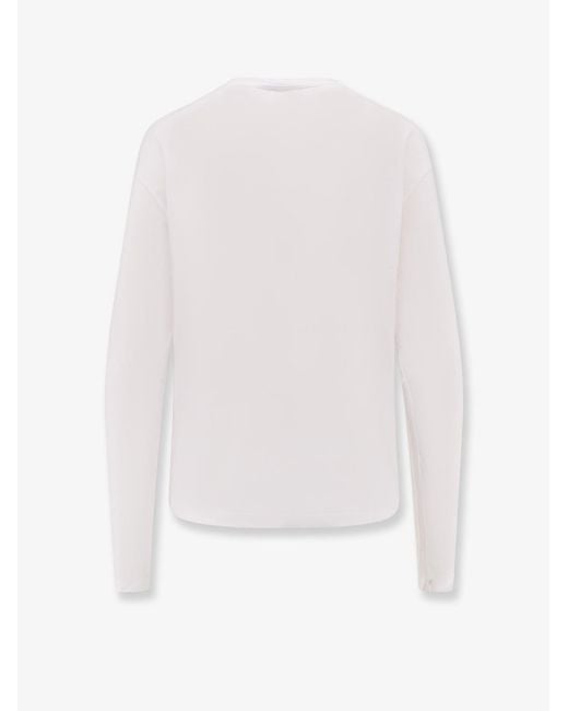 Totême White Classic Long-Sleeve Lyocell And Cotton T-Shirt