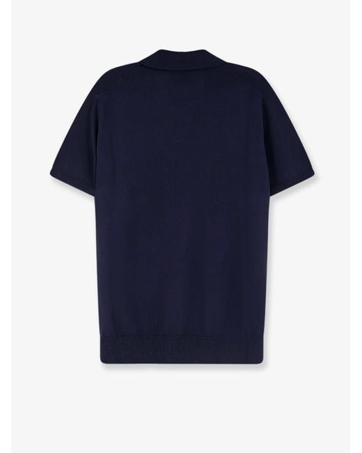 Alpha Studio Blue Cotton Polo for men