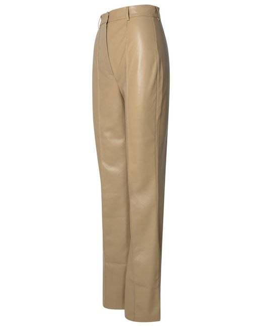 Nanushka Natural 'Leena' Polyurethane Taupe Pants
