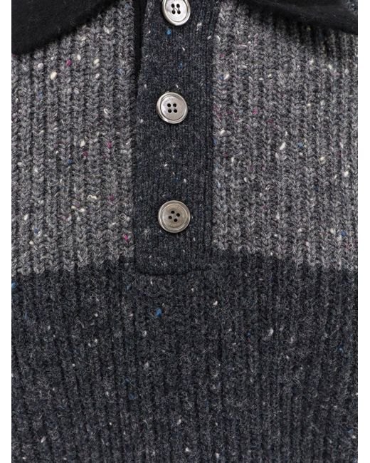 DUNST Black Chunky Rugby Wool Blend Sweater