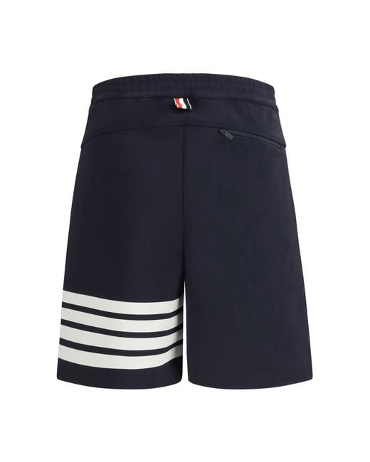 Thom Browne Blue 4-Bar Technical Shorts for men