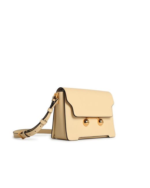 Marni Natural 'New Trunk' Ivory Leather Crossbody Bag