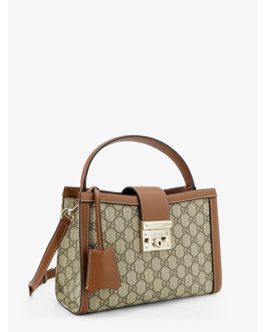 Gucci Brown Padlock Handbag With Shoulder Strap