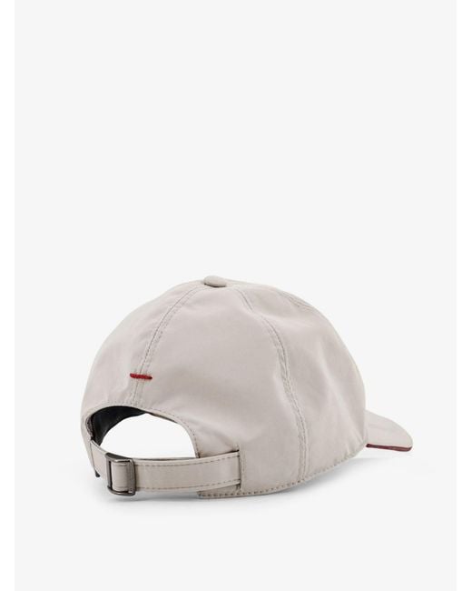 Brunello Cucinelli White Baseball Hat With Logo for men