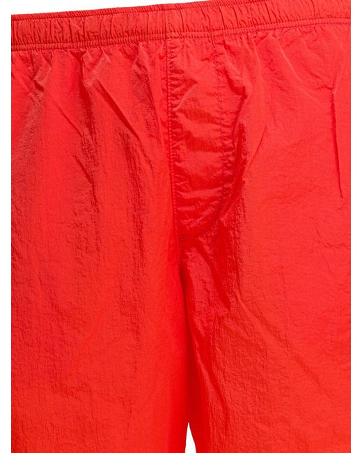 C P Company Red "Eco-Chrome R" Swim Shorts for men