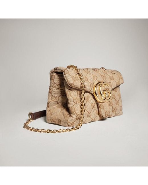 Gucci Natural Gg Marmont Small Crossbody Bag