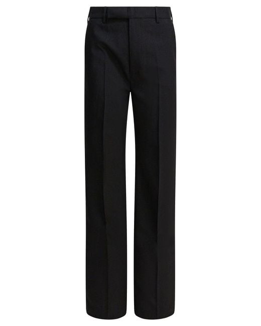 Rick Owens Black Wool Pinstripe Pants