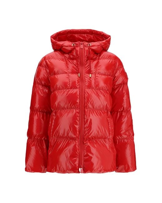 Pinko Red Eleodoro Hooded Down Jacket Rosso Wine