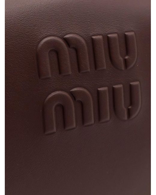 Miu Miu Brown Beau Leather Handbag