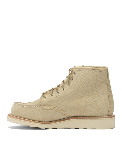 Red Wing Natural "6' Moc Toe 3328 Cream Abilen" Lace-Up Ankle Boots