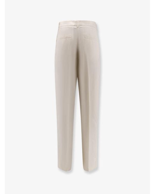 Totême White Viscose Trousers