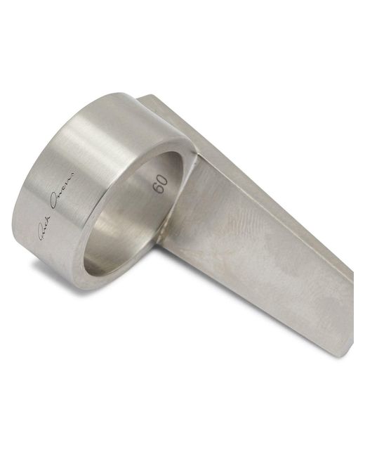 Rick Owens Gray "Crystal Trunk" Ring