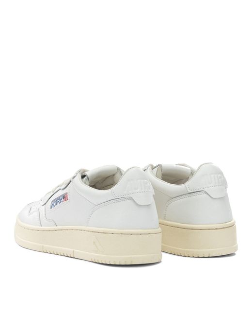 Autry White "Medalist Low" Sneakers