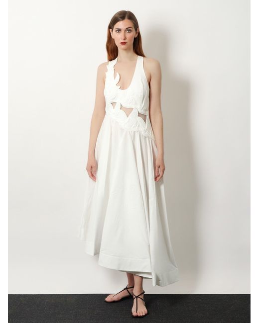 Zimmermann White Luna Applique Cotton Dress