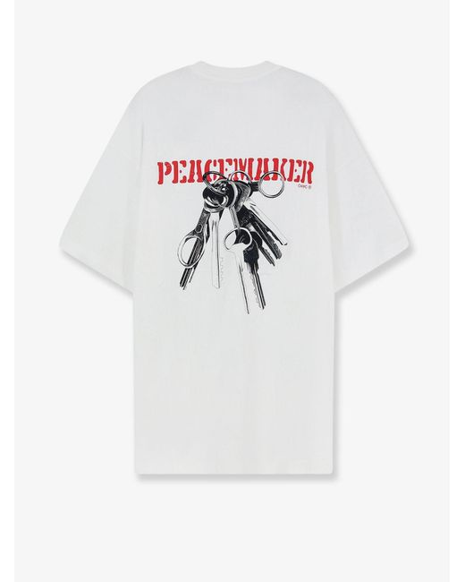 Oamc Peacemaker White T-Shirt Keys Print for men