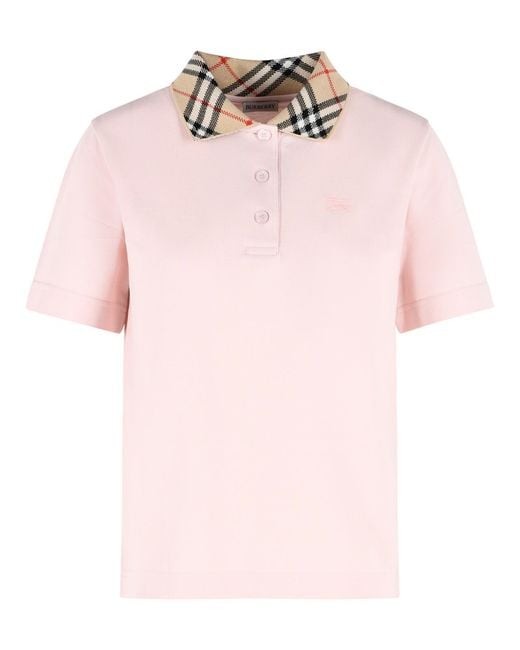 Burberry Pink 'Imogen' Cotton Polo Shirt