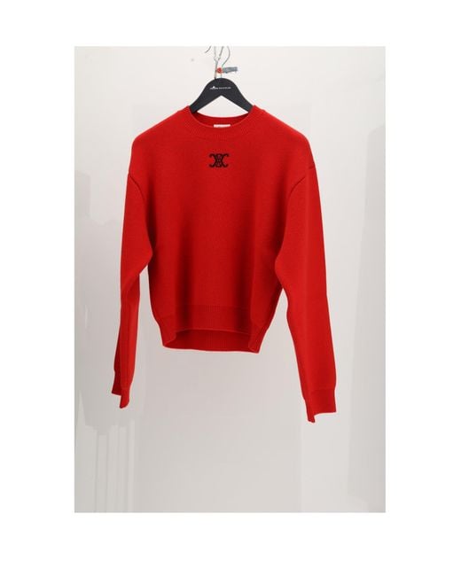 Céline Red Crewneck Sweater