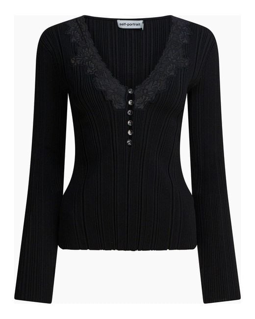 Self-Portrait Black Top With Lace