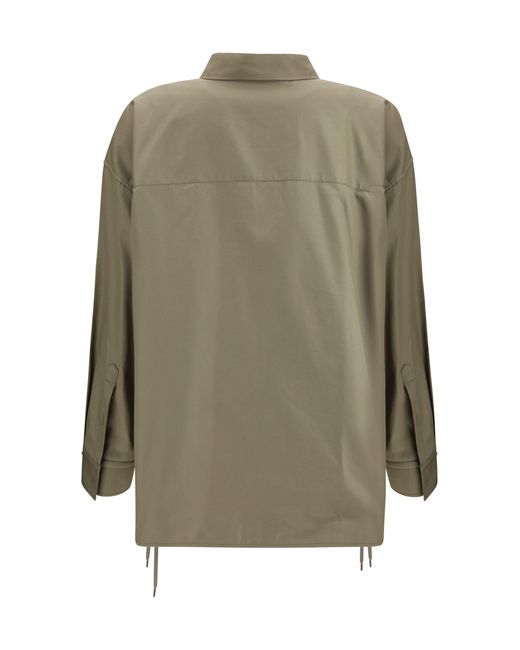 Balenciaga Green Lace-Up Shirt