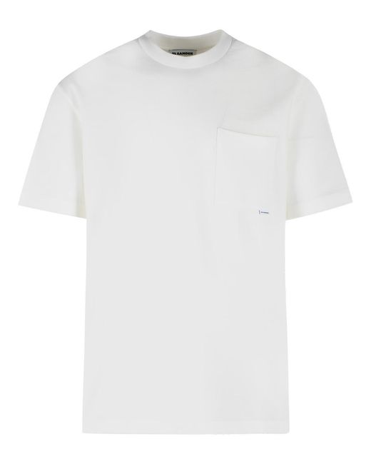 Jil Sander White Cotton T-Shirt for men