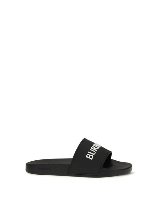Burberry Black Logo Slippers