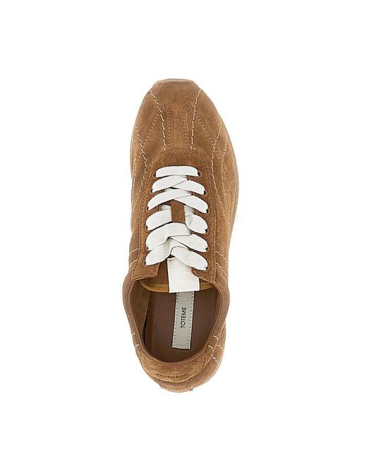 Totême Brown Suede Leather Sneakers