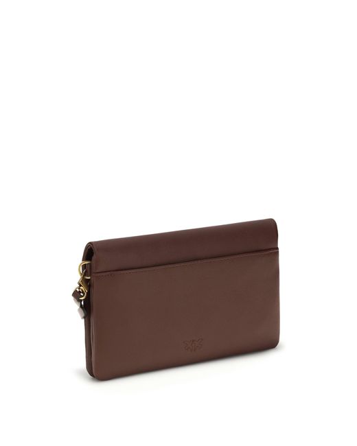 Pinko Brown Shoulder Bag Love Click Soft Horizontal Burgundy