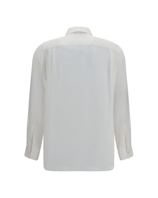 Max Mara White Geranio Crepe De Chine Shirt