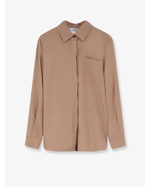 Max Mara Brown Mxmsiamese Silk Shirt