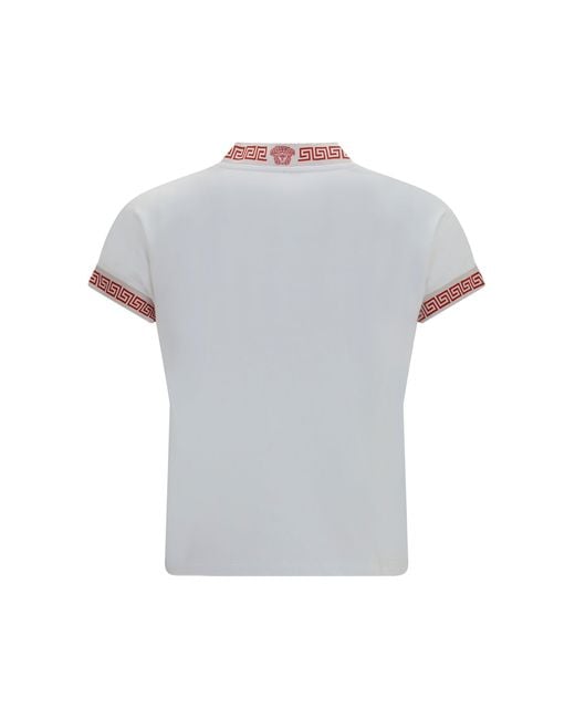 Versace Gray T-Shirt Greca V-Neck