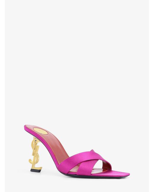 Saint Laurent Pink Opyum Satin Sandals